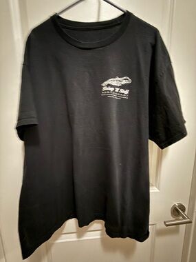 Men’s Black Short-Sleeve Graphic Tee with Chest Print